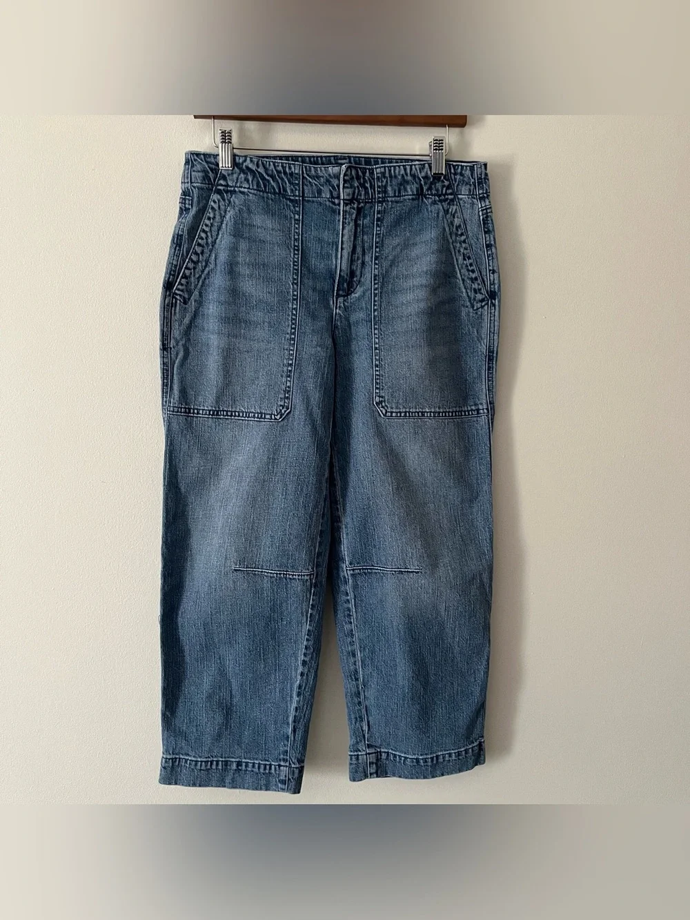 Talbot’s Linen Blend Straight Crop Utility Style Jeans Sz 6